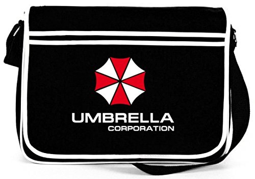 Shirtstreet24, Umbrella Corporation, Retro Messenger Bag Kuriertasche Umhängetasche, Größe: onesize,Schwarz von Shirtstreet24