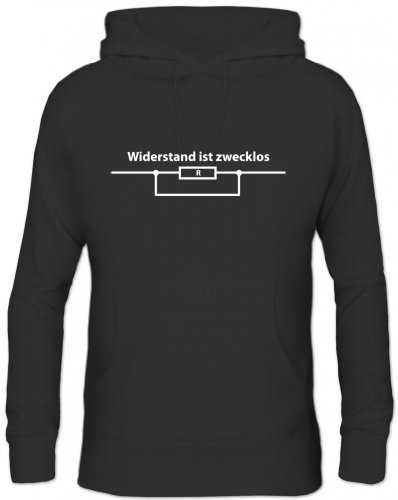 Shirtstreet24, WIDERSTAND IST ZWECKLOS, Herren Kapuzen Sweatshirt Hoodie - Pullover, Größe: L,Schwarz von Shirtstreet24