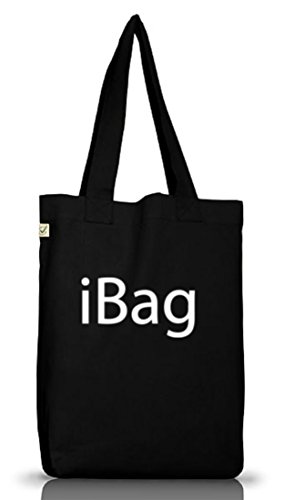 Shirtstreet24, iBag, Jutebeutel Stoff Tasche Earth Positive (ONE SIZE), Größe: onesize,Black von Shirtstreet24