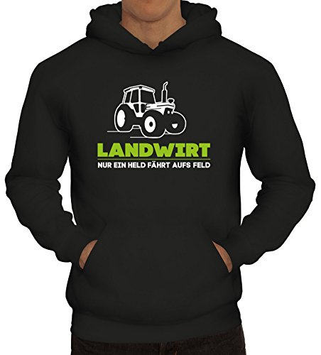 Shirtstreet24 Landwirt Trecker, Traktor Bauer Herren Kapuzen Sweatshirt - Pullover Hoodie, Größe: XXL,Schwarz von Shirtstreet24
