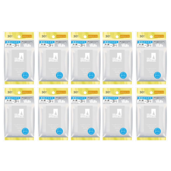 Shiseido - Sea Breeze Face & Body Ice Sheet - 30 sheets - Citrus Sherbet (10ea) Set von Shiseido