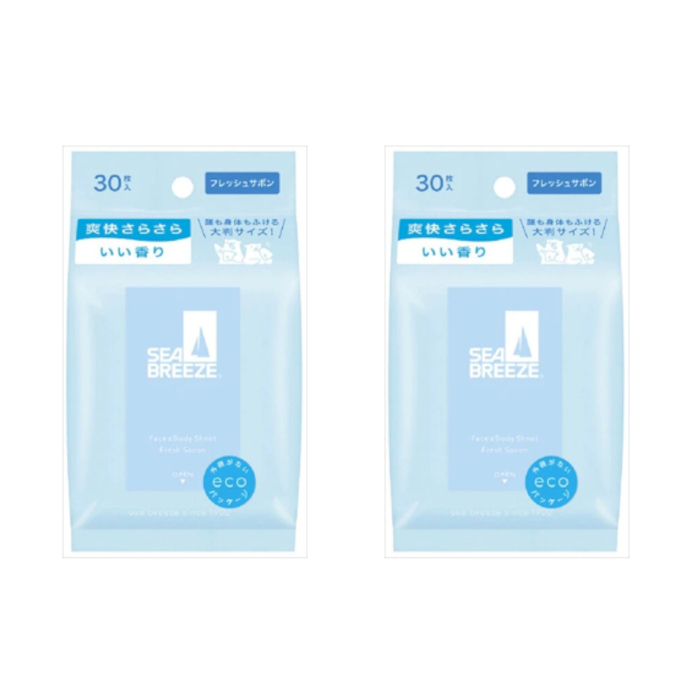 Shiseido - Sea Breeze Face & Body Ice Sheet - 30 sheets - Fresh Savon (2ea) Set von Shiseido
