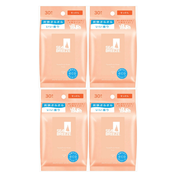 Shiseido - Sea Breeze Face & Body Ice Sheet - 30 sheets - Soap (4ea) Set von Shiseido