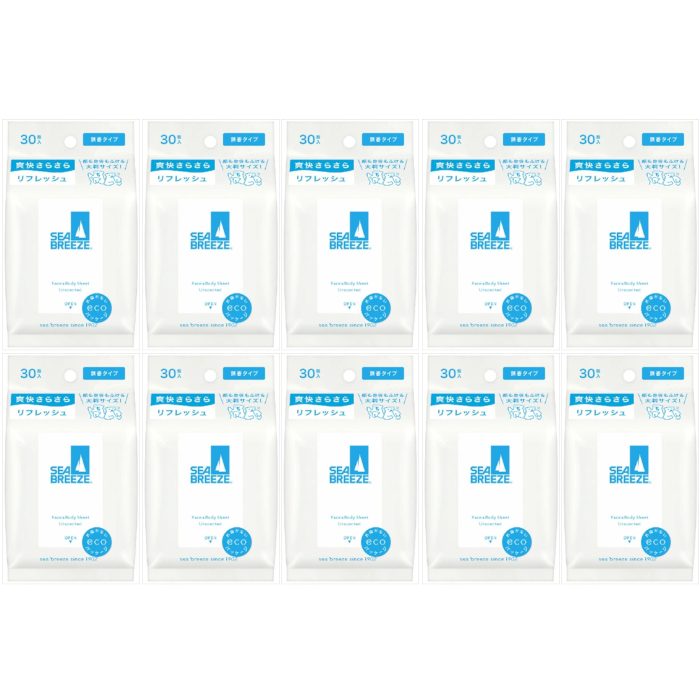 Shiseido - Sea Breeze Face & Body Ice Sheet - 30 sheets - Unscented (10ea) Set von Shiseido