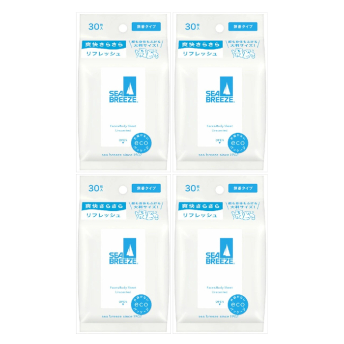 Shiseido - Sea Breeze Face & Body Ice Sheet - 30 sheets - Unscented (4ea) Set von Shiseido