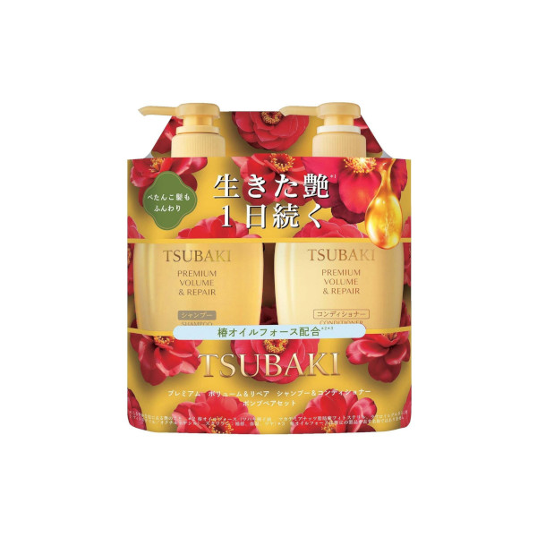 Shiseido - Tsubaki Premium Volume & Repair Shampoo & Conditioner Pump Pair Set - 450ml + 450ml von Shiseido