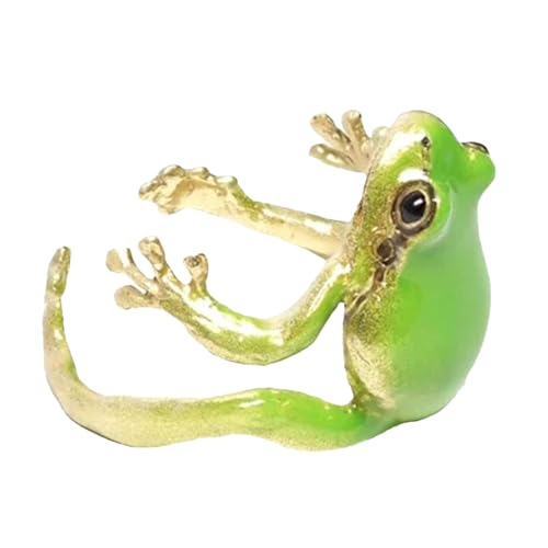 Lustiger Tree Frog Kreativer Laubfroschring Seltsame Ringe Süße Ringe/Ohrclip Verstellbare Offener Personalisiert Schmuck for Frauen von Shitafe