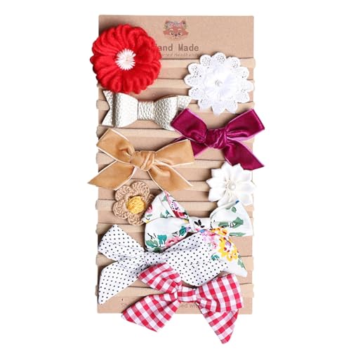 Shitafe Baby-Haarschleifen,Nylon-Haarschleifen für Baby-Mädchen, 10X Haarbänder mit Schleifen für Babys, Bequeme, weiche, dehnbare, elegante Haarbänder mit Haarschleife für Kinder von Shitafe