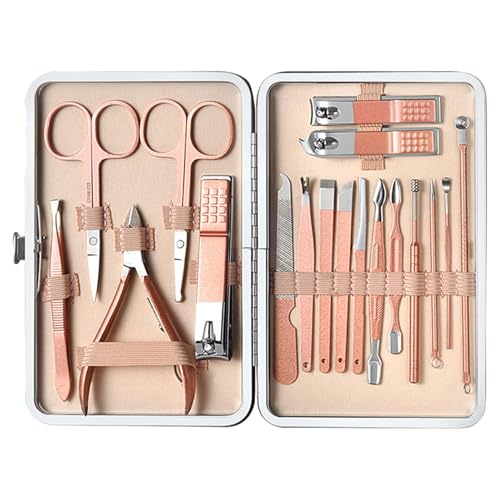 Shitafe Nagelpflegeset, Nagelpflegeset | Set mit 18 Fingernagel- und Zehennagelknipsern,Edelstahl tragbare dicke Nagelschere Toilettenartikel mit luxuriösem Reiseetui für Männer Frauen Eltern von Shitafe