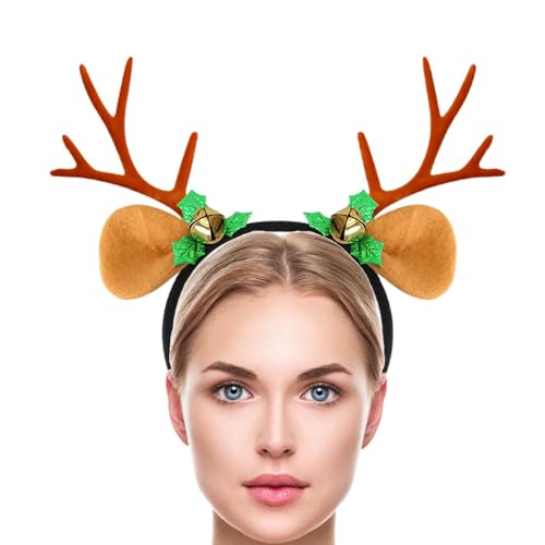 Shitafe Rentier-Geweih-Stirnband, Weihnachts-Rentier-Stirnband - Weihnachtsgeweih-Kostüm-Kopfbedeckung | Niedliche Weihnachts-Stirnbänder mit Glöckchen, Weihnachtsgeweih-Haarbänder, von Shitafe