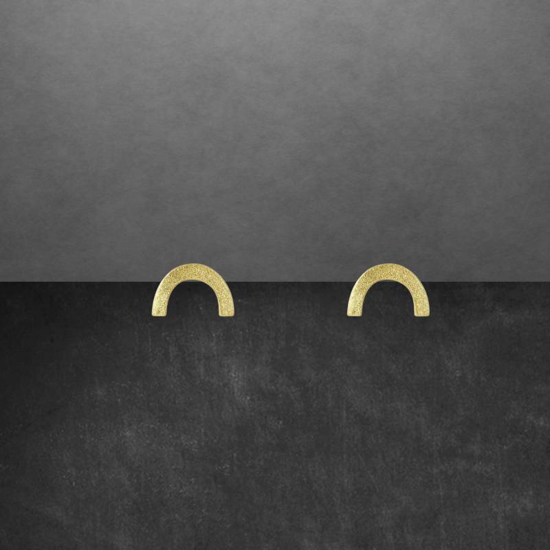 10 X 6 Mm Halbkreis Matt Ohrstecker 925 Sterling Silber Gold Neu von ShivasSilver