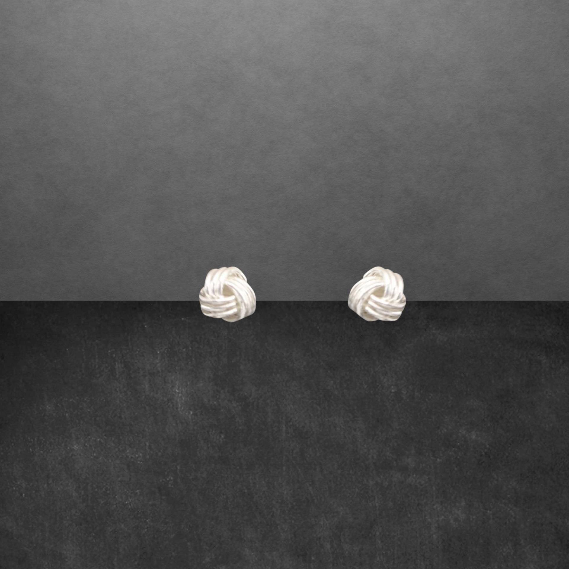 4 Mm Knoten Ohrstecker Aus 925 Sterling Silber Dezent Glänzend, 6677 von ShivasSilver