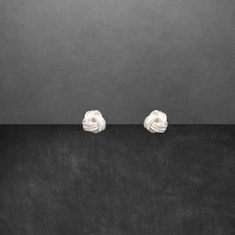 4 Mm Knoten Ohrstecker Aus 925 Sterling Silber Dezent Glänzend, 6677 von ShivasSilver