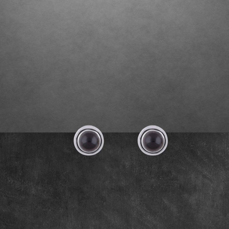 9 Mm Schwarzer Onyx Cabochon Moderne Ohrstecker 925 Sterling Silber Neu Geschenk Für Freundin Ostern 89B von ShivasSilver