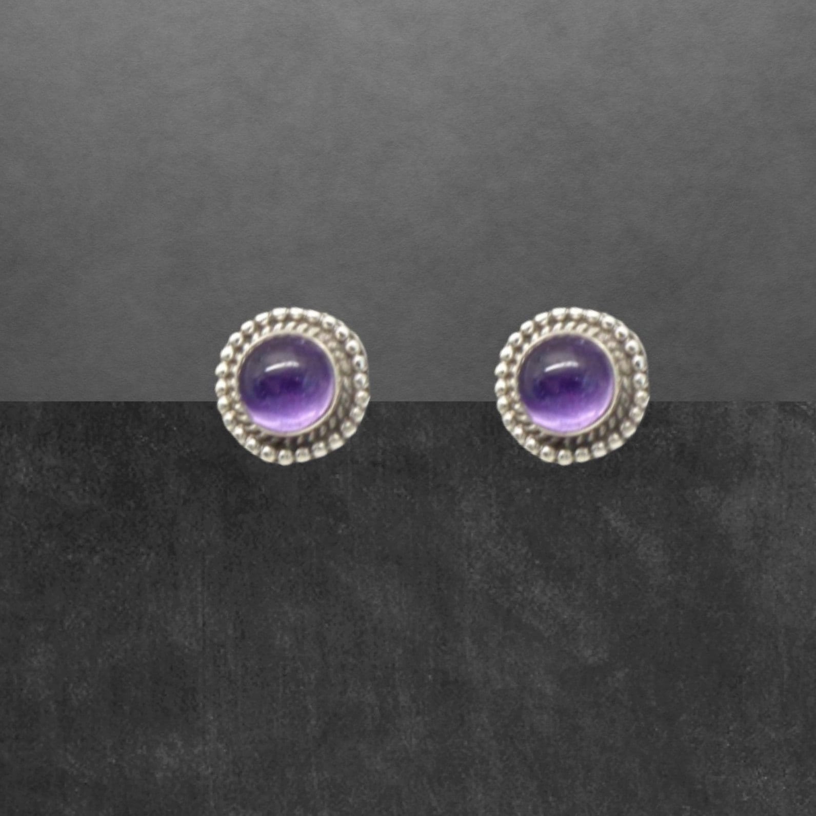Amethyst Ohrstecker Aus Silber Sterlingsilber Lila Edelstein Ohrringe Für Frauen Geschenke Freundin Weihnachtsgeschenk Mädchen von ShivasSilver