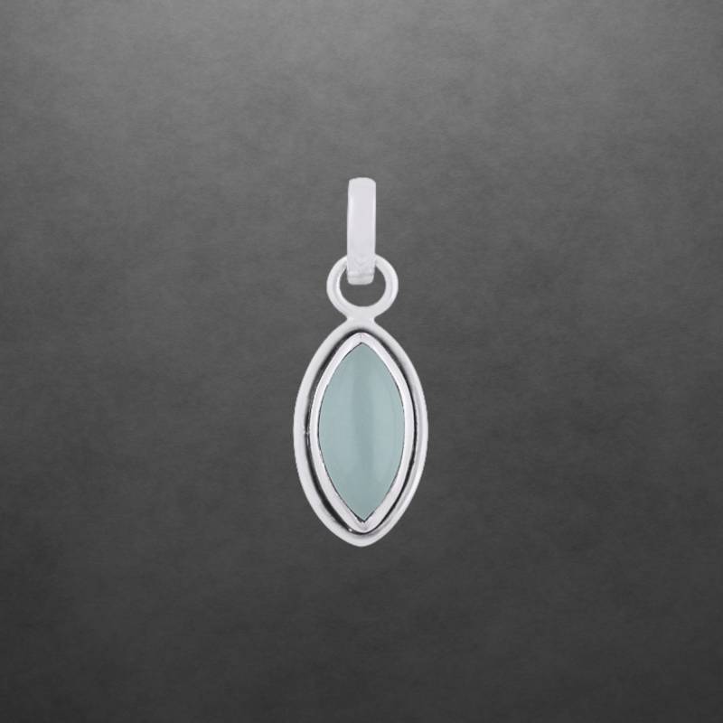 Aqua Chalcedon Kleiner Anhänger 925 Sterling Silber Neu Geschenk Für Freundin Frauen, Mädchen, Weihnachtsgeschenk von ShivasSilver