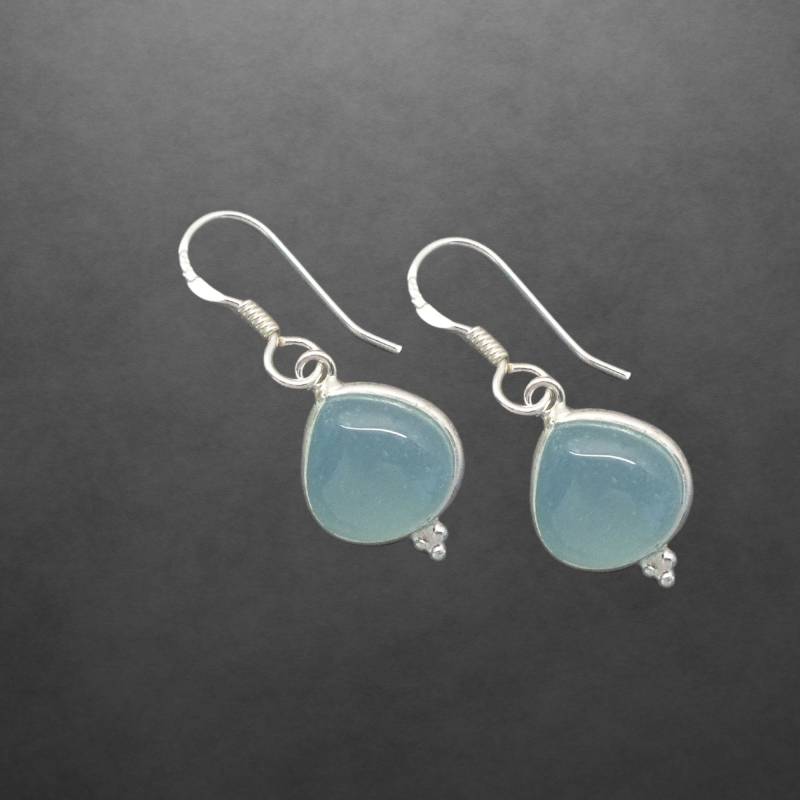 Aqua Chalcedon Ohrringe 925 Sterling Silber Neu 87Z Geschenk Für Freundin Frauen, Mädchen, Weihnachtsgeschenk von ShivasSilver