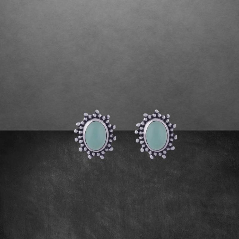 Aqua Chalcedon Ohrstecker 925 Sterling Silber Neu Geschenk Für Freundin Frauen, Mädchen, Weihnachtsgeschenk Muttertaggeschenk von ShivasSilver