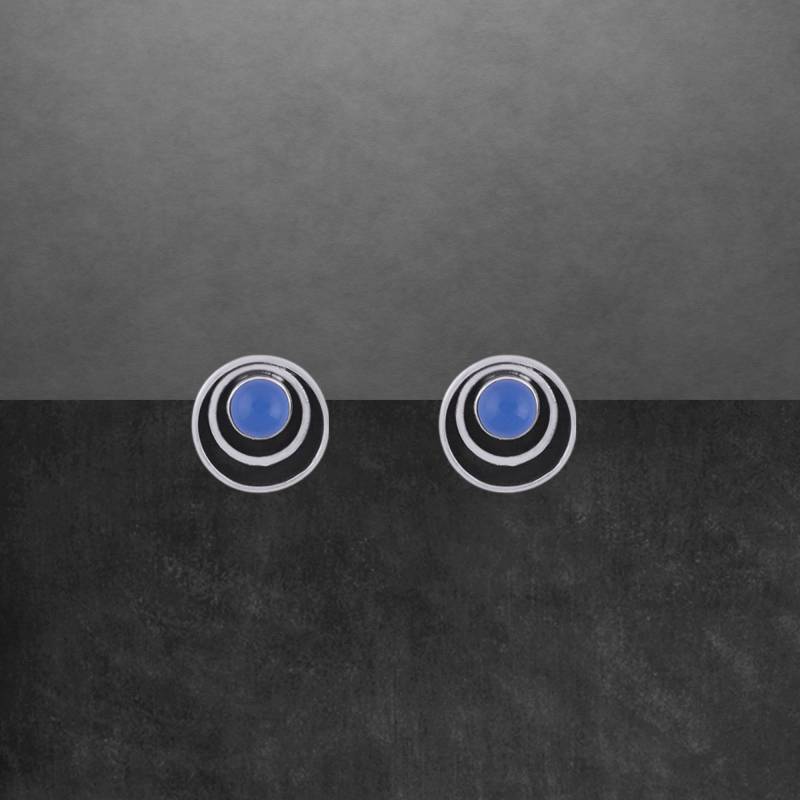 Blauer Chalcedon Ohrstecker 925 Sterling Silber Neu Geschenk Für Freundin Frauen, Mädchen, Weihnachtsgeschenk von ShivasSilver