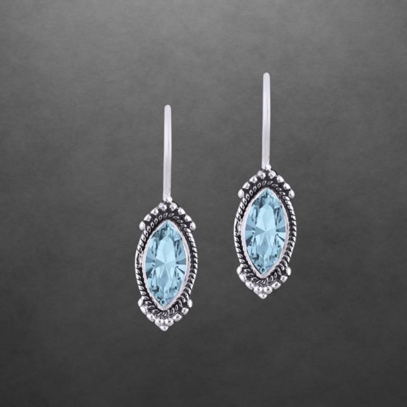 Blautopas Ohrringe 925 Sterling Silber Neu 115 Geschenk Für Freundin Frauen, Mädchen, Weihnachtsgeschenk von ShivasSilver