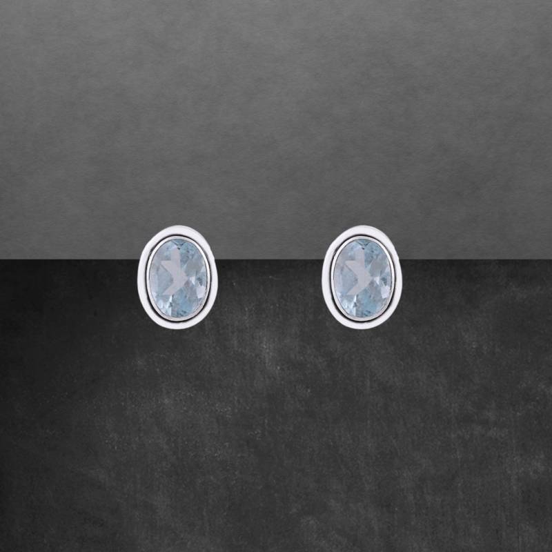 Blautopas Ohrstecker 925 Sterling Silber, Dezent Geschwärztes Facettierte Steine 87C Blautopas Ohrstecker 925 Sterling Silber, Dezent Geschwärztes Facettierte Steine 87C von ShivasSilver