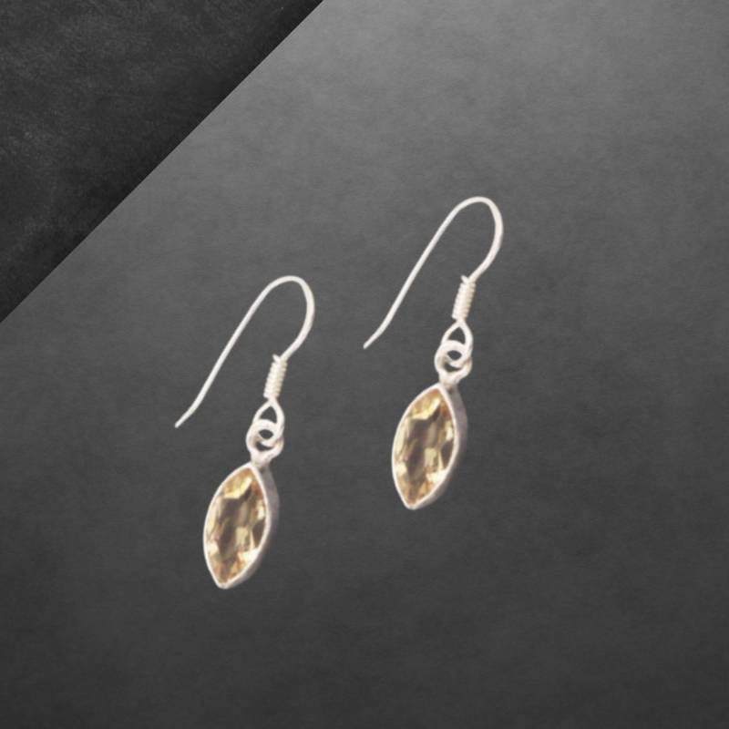 Citrin Ohrringe 925 Sterling Silber, Zierliche, Facettierte Steine von ShivasSilver
