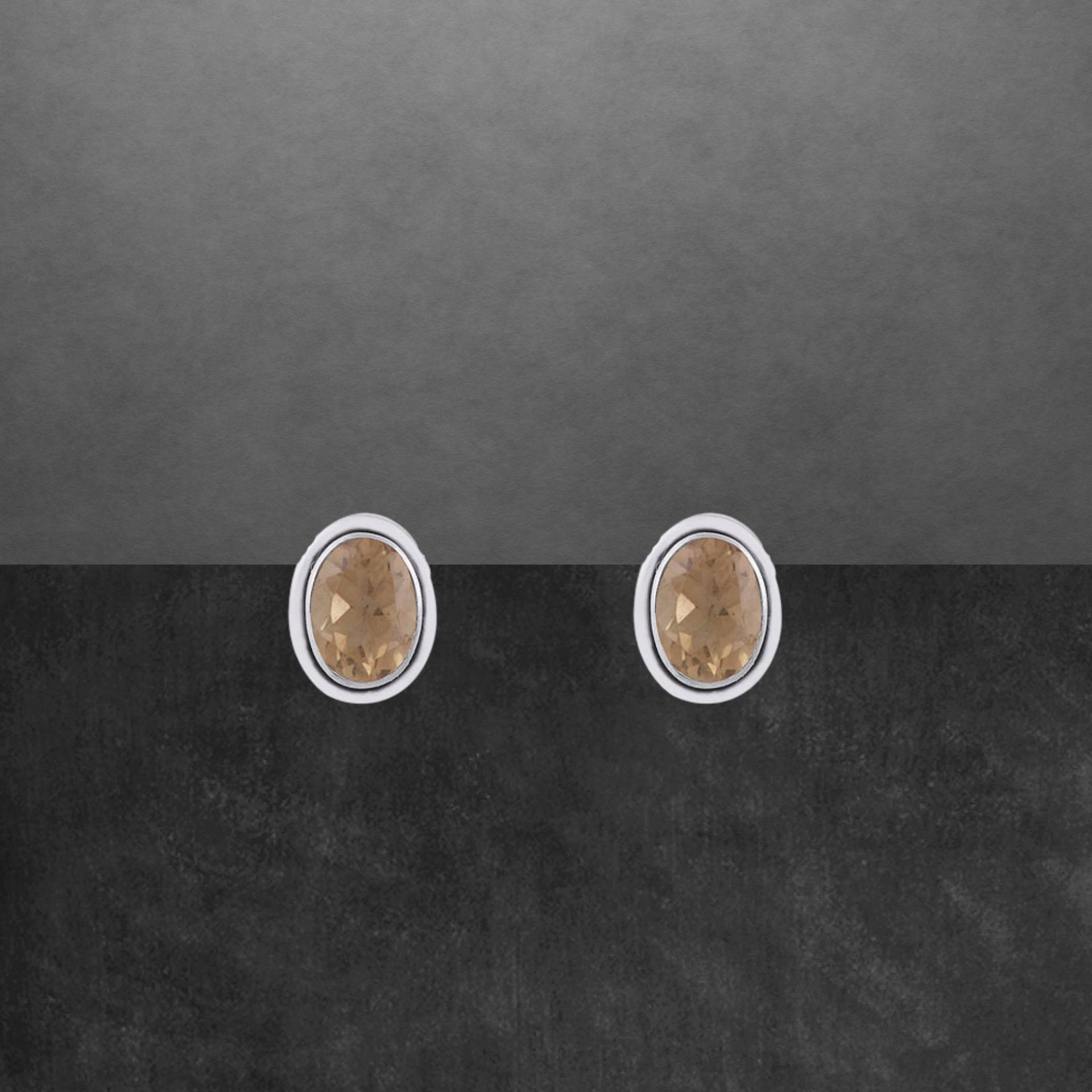 Citrin Ohrstecker 925 Sterling Silber, Dezent Geschwärzt, Facettierte Steine, Geschenk Für Frauen von ShivasSilver