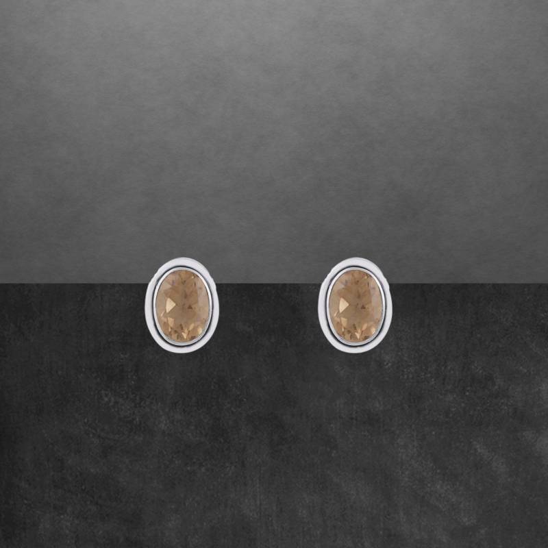 Citrin Ohrstecker 925 Sterling Silber, Dezent Geschwärzt, Facettierte Steine, Geschenk Für Frauen von ShivasSilver