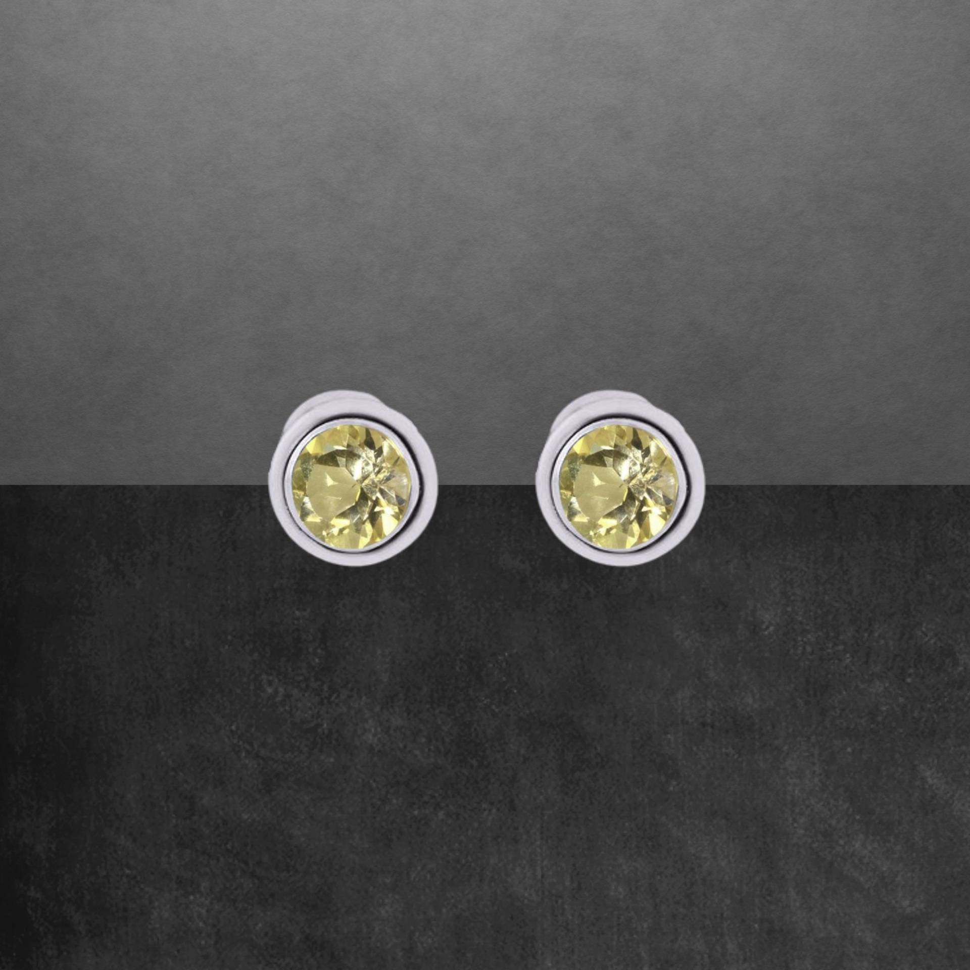 Citrin Ohrstecker 925 Sterling Silber, Dezent Geschwärztes Facettierte Steine von ShivasSilver