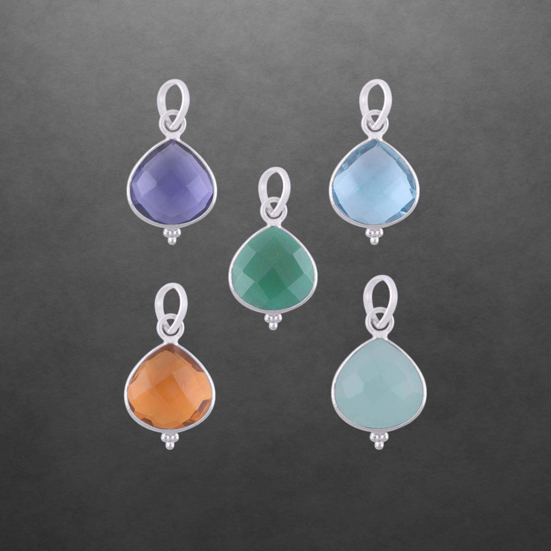 Edelsteinanhänger Klein 925 Sterling Silber Neu Geschenk Für Freundin Frauen, Mädchen, Weihnachtsgeschenk von ShivasSilver