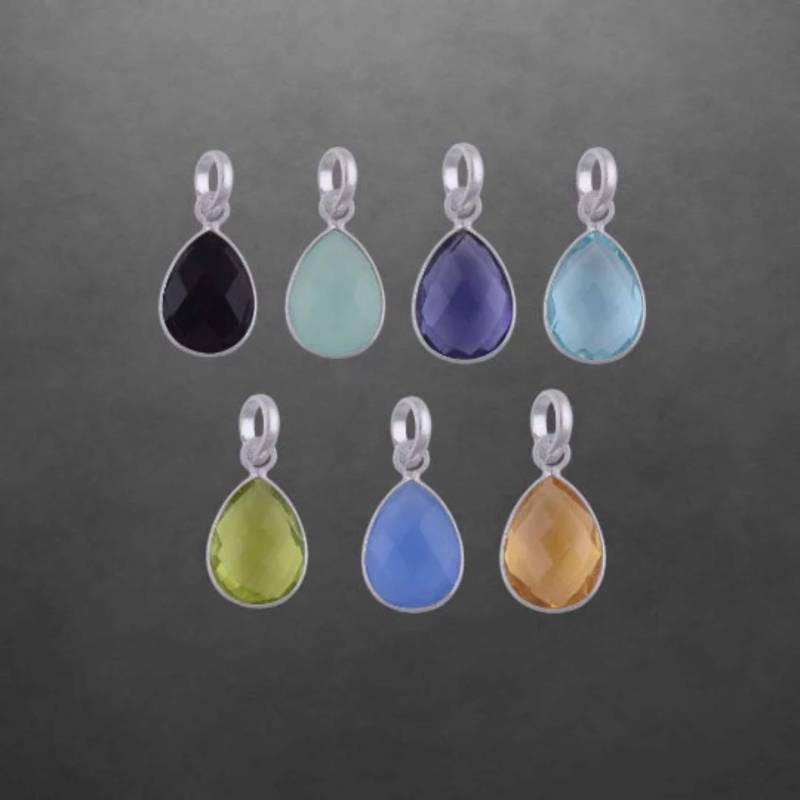 Edelsteinanhänger Klein Tropfen Anhänger 925 Sterling Silber Neu Geschenk Für Freundin Frauen, Mädchen, Weihnachtsgeschenk von ShivasSilver