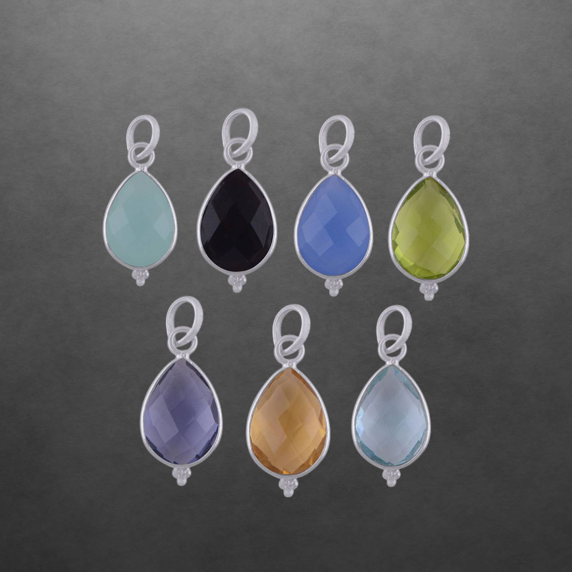 Edelsteinanhänger Tropfen Klein 925 Sterling Silber Neu Geschenk Für Freundin Ostern Muttertaggeschenk von ShivasSilver