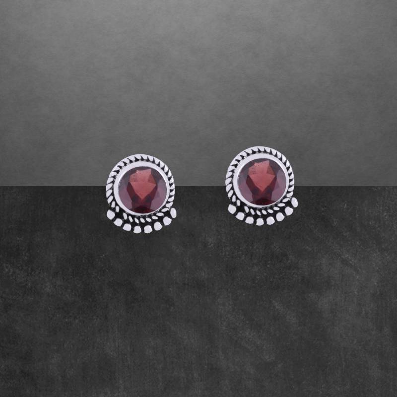 Granat Ohrstecker 925 Sterling Silber, Muttertagsgeschenk, Weihnachtsgeschenk, Geburtstagsgeschenk, Geschenk Für Frauen von ShivasSilver