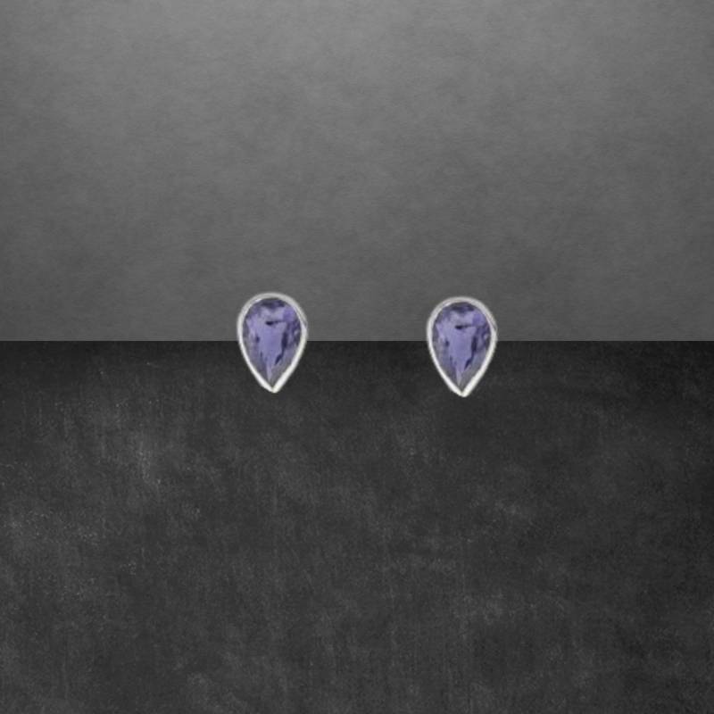 Iolith Ohrstecker 925 Sterling Silber, Facettierte Steine, Tropfen Iolith Ohrstecker 925 Sterling Silber, Facettierte Steine, Tropfen von ShivasSilver