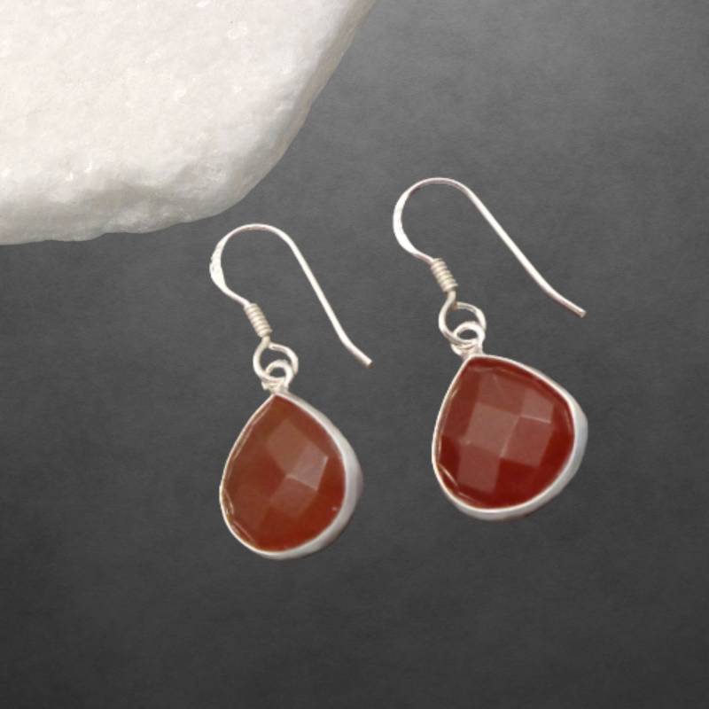 Karneol Ohrringe 925 Sterling Silber Neu 9953 Geschenk Für Freundin Frauen, Mädchen, Weihnachtsgeschenk von ShivasSilver