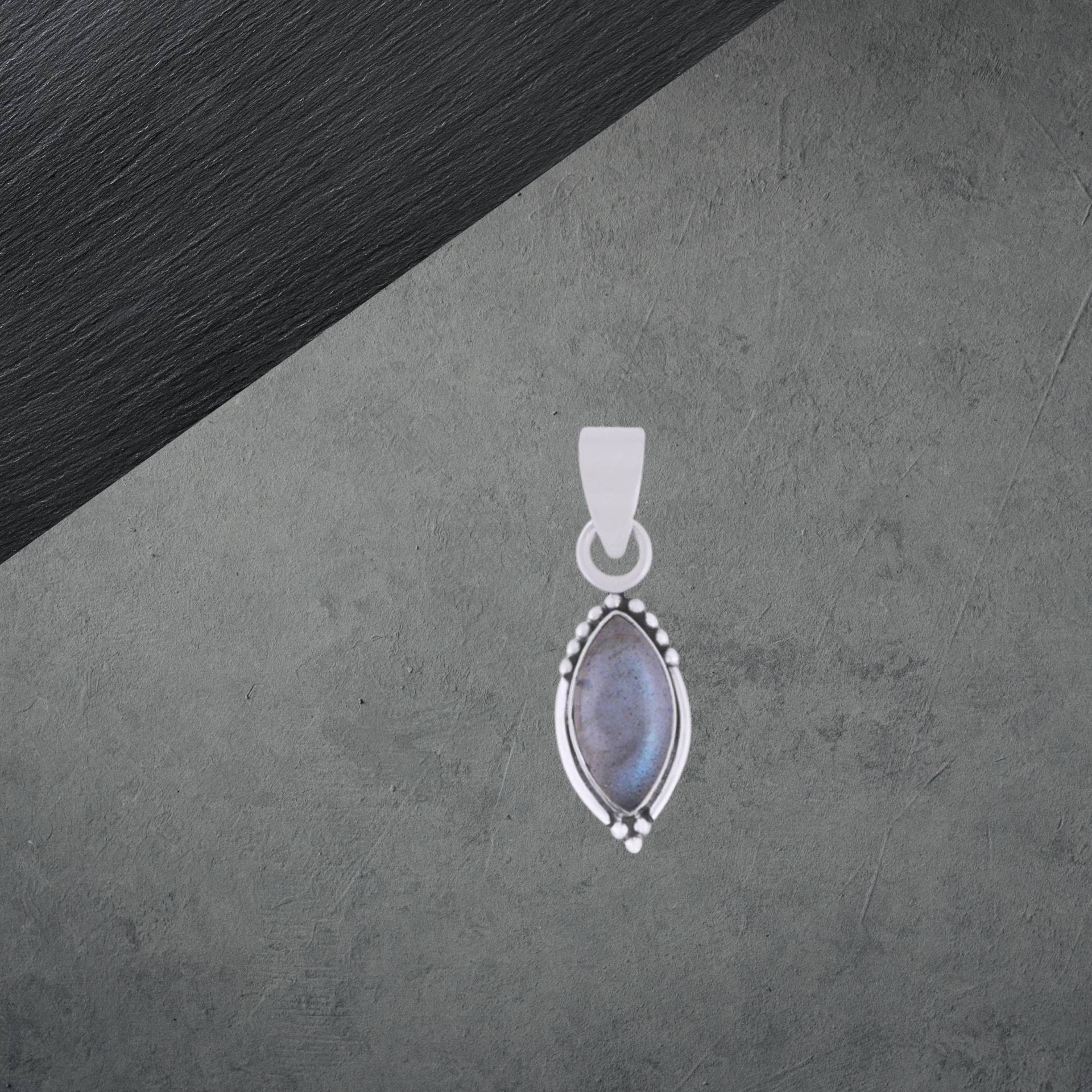 Labradorit Anhänger 925 Sterling Silber, Geschwärzt, Cabochon Neu 88Z von ShivasSilver