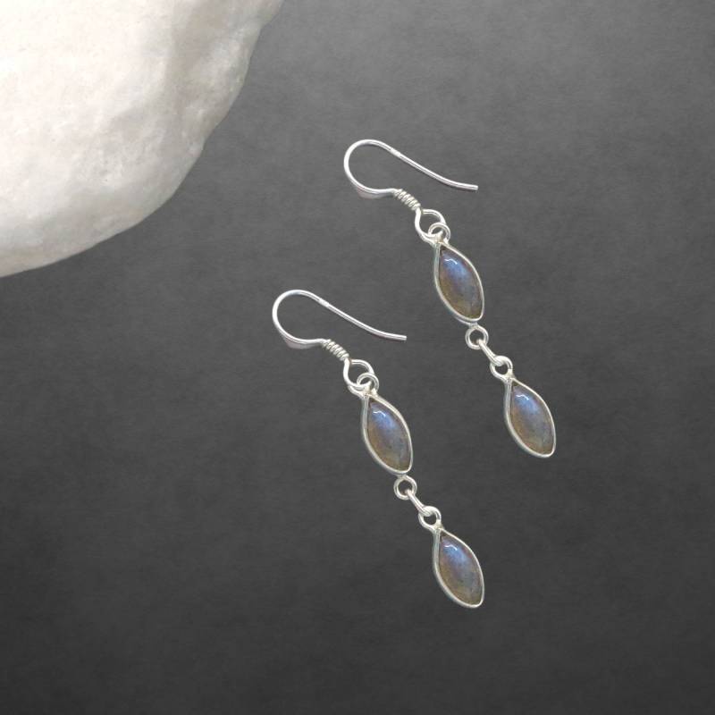 Labradorit Zierliche Ohrringe 925 Sterling Silber Neu 44Z Geschenk Für Freundin Frauen, Mädchen, Weihnachtsgeschenk von ShivasSilver