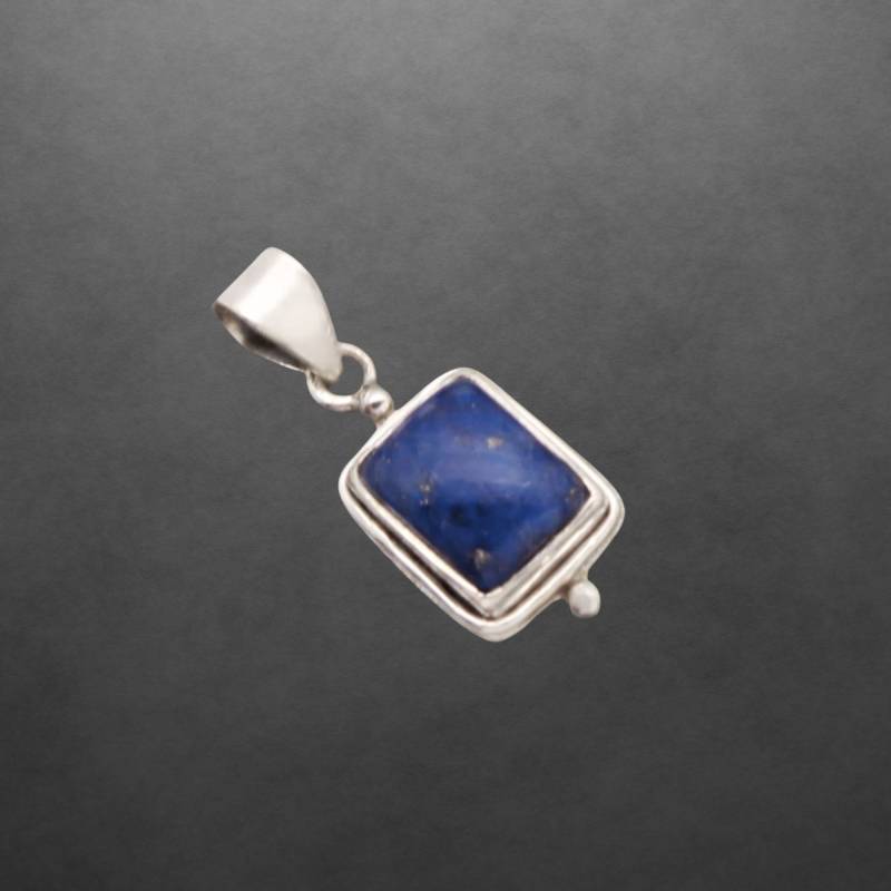 Lapislazuli Anhänger 925 Sterling Silber, Eckiger Cabochon von ShivasSilver
