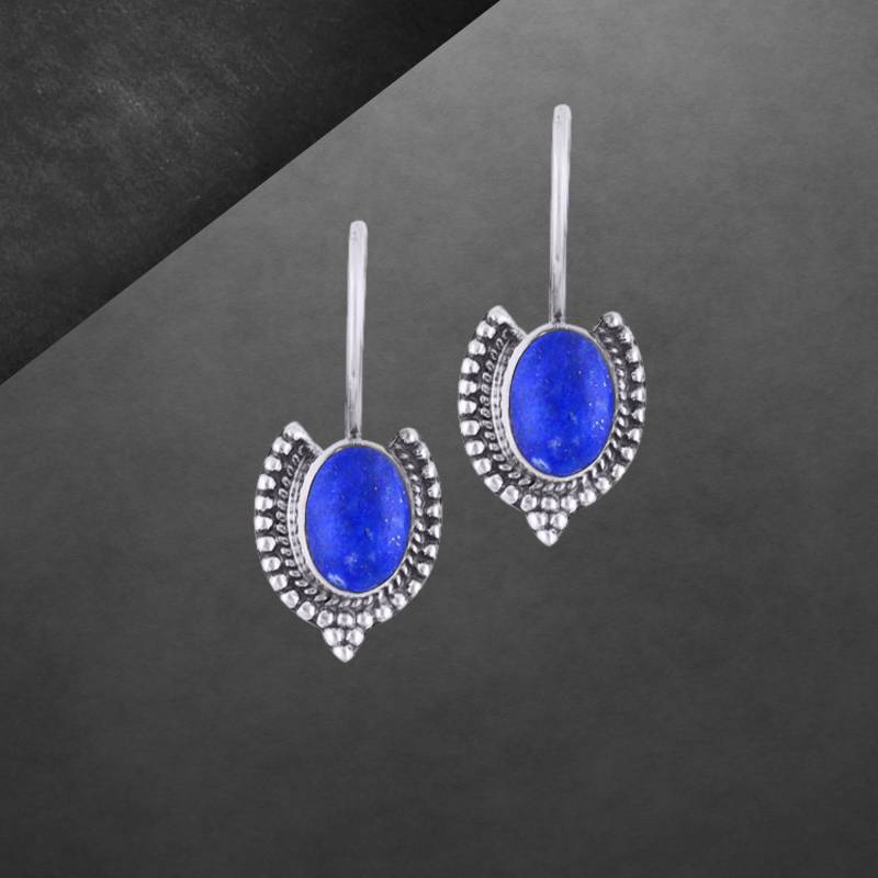 Lapislazuli Ohrringe 925 Sterling Silber Neu 2500 Geschenk Für Freundin Frauen, Mädchen, Weihnachtsgeschenk von ShivasSilver