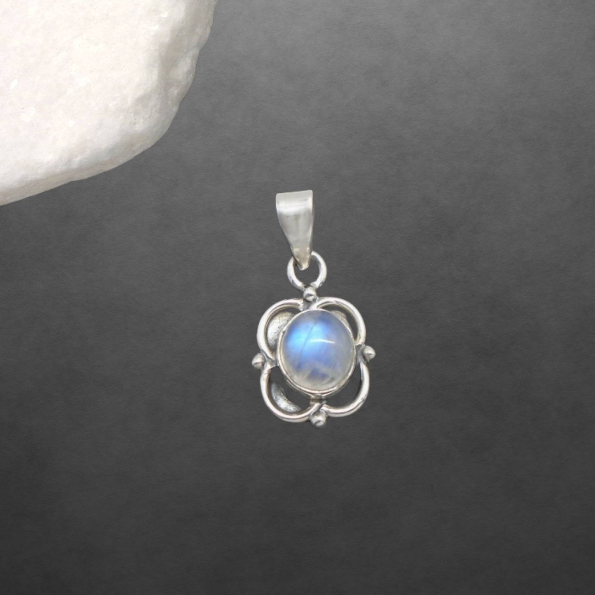 Mondstein Anhänger Aus 925 Sterling Silber Cabochon Blüte von ShivasSilver