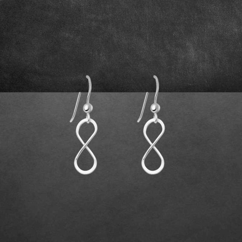 Ohrringe Aus 925 Sterling Silber Mit Unendlichkeit Symbol, Dezent Geschwärzt, Zierlich 2000 von ShivasSilver