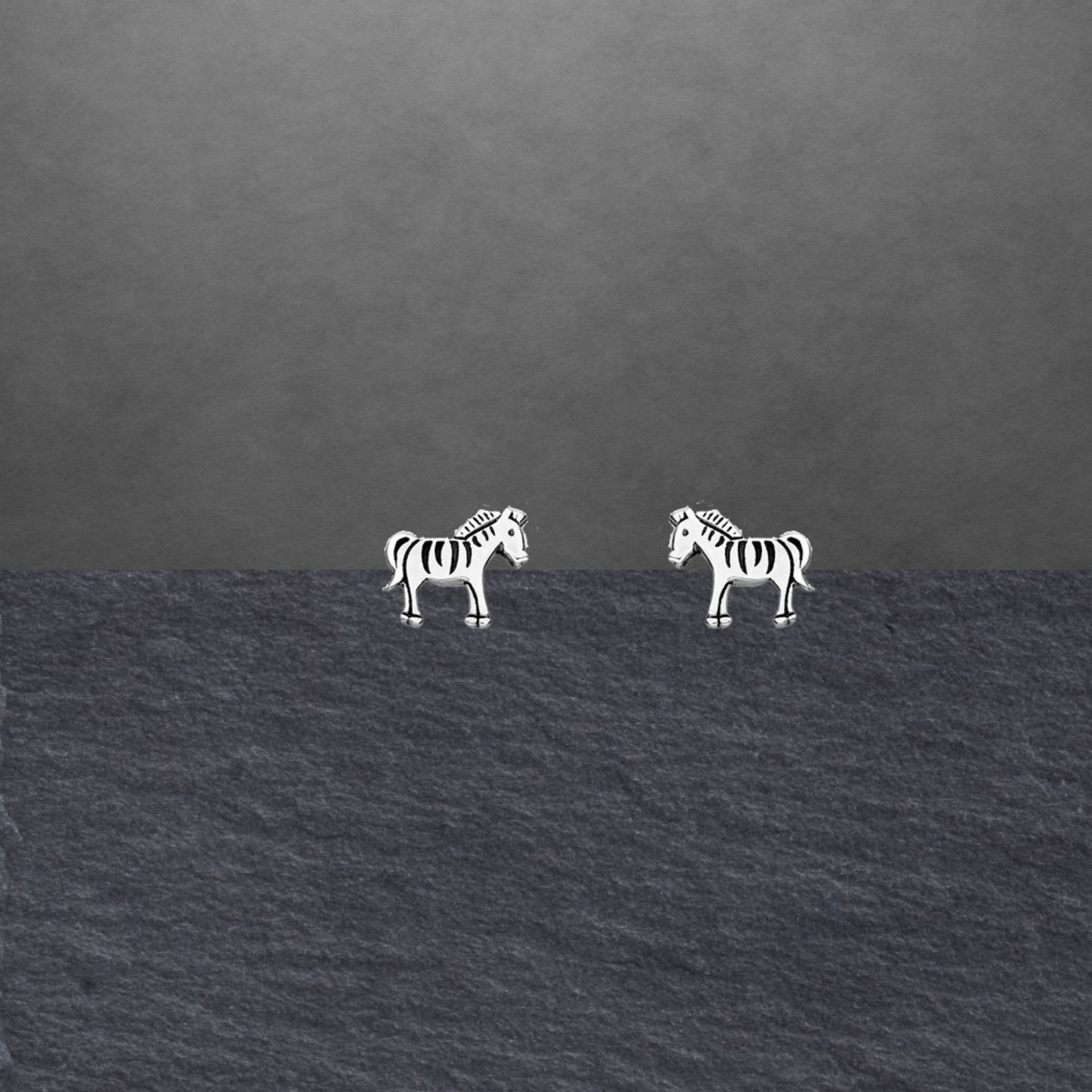 Ohrstecker 925 Sterling Silber Kleines Zebra - Für Mädchen Und Frauen 88M von ShivasSilver