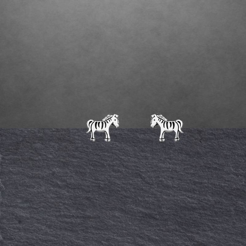 Ohrstecker 925 Sterling Silber Kleines Zebra - Für Mädchen Und Frauen 88M von ShivasSilver