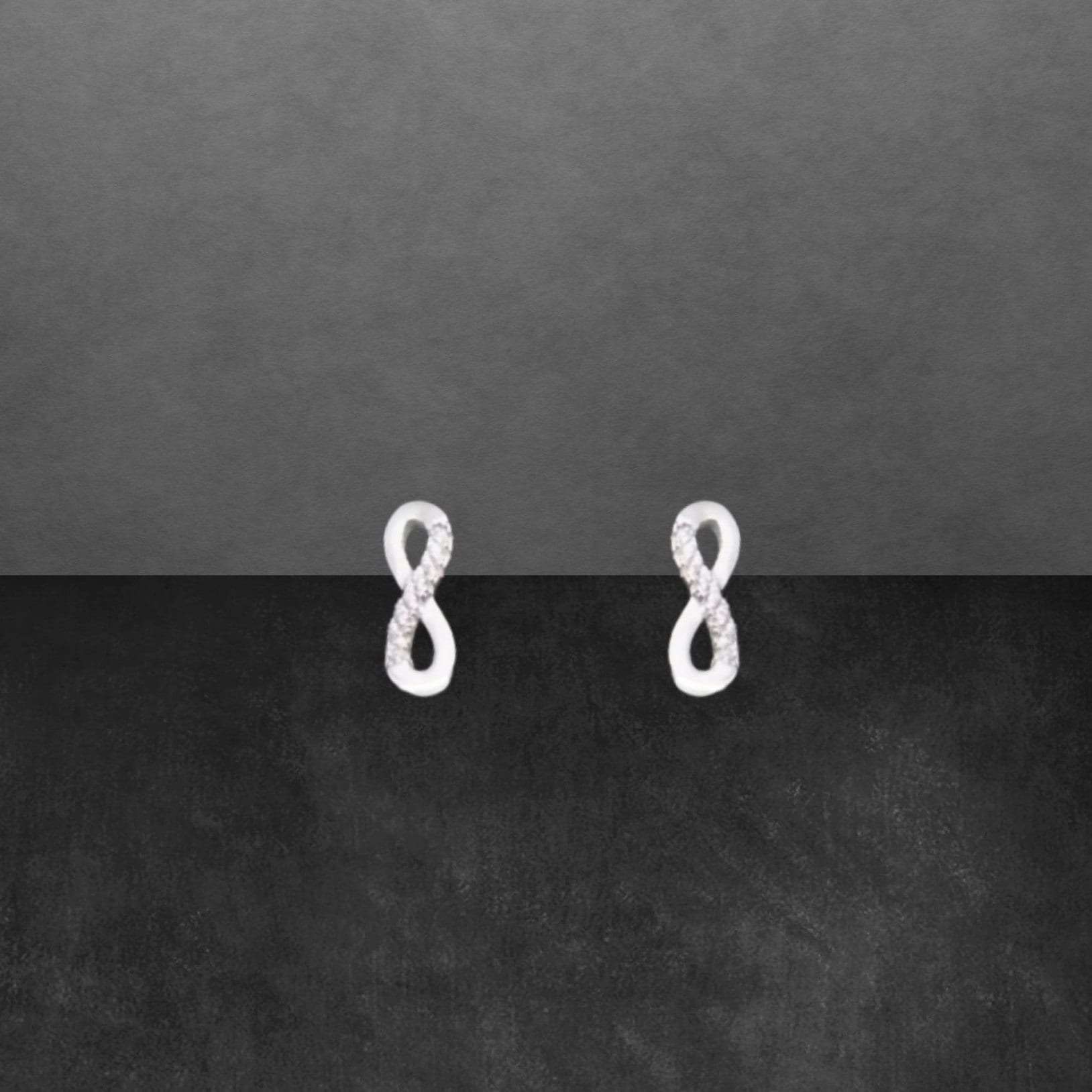 Ohrstecker Aus 925 Sterling Silber, Infinity Zirkonia, 12 X 5 Mm von ShivasSilver