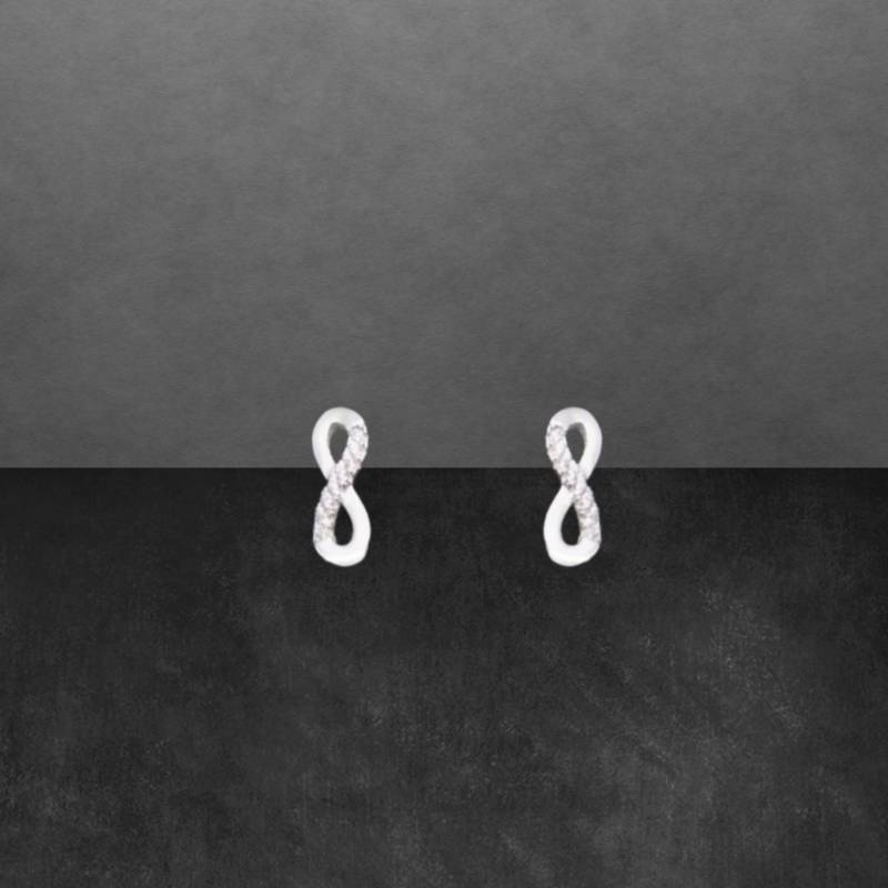 Ohrstecker Aus 925 Sterling Silber, Infinity Zirkonia, 12 X 5 Mm von ShivasSilver