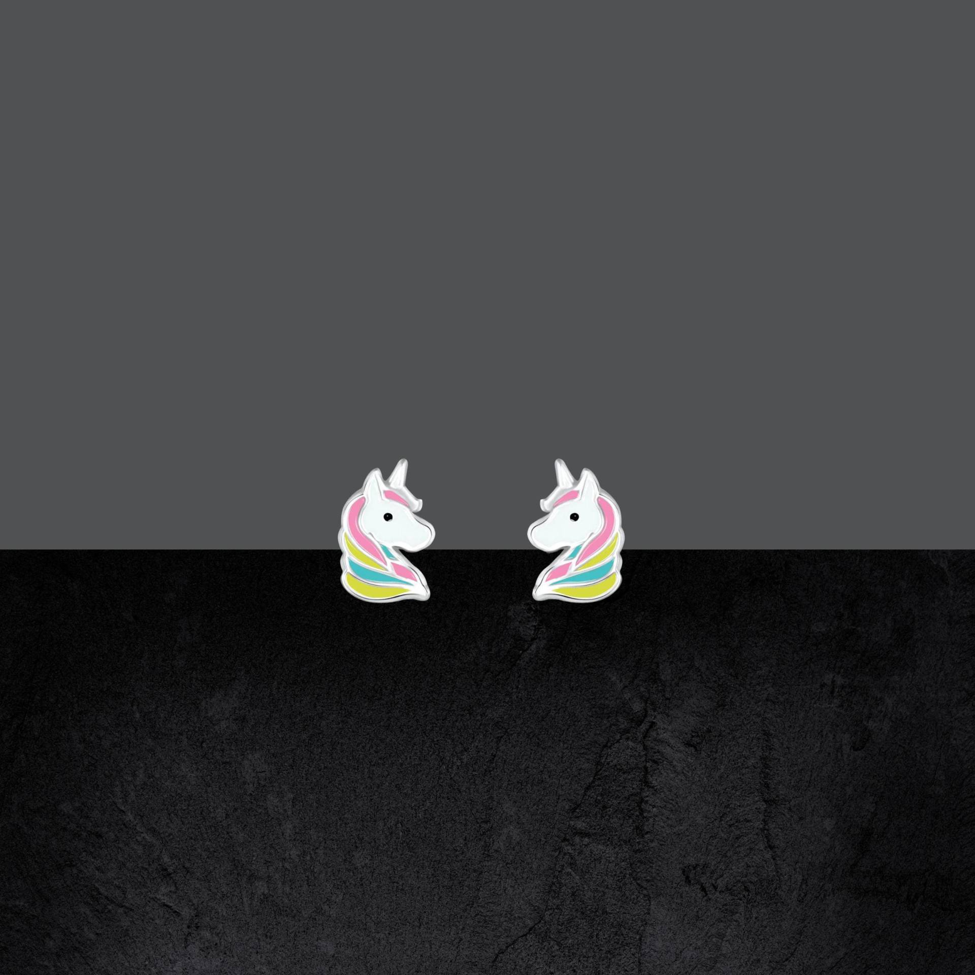 Ohrstecker Aus 925 Sterling Silber Mit Emaille Einhorn Für Kinder 36C von ShivasSilver