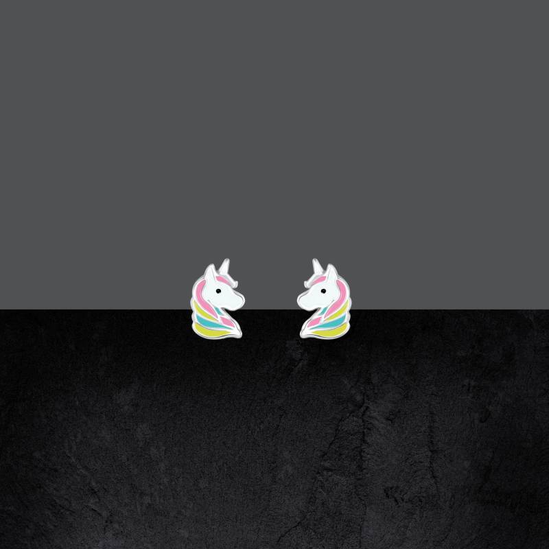 Ohrstecker Aus 925 Sterling Silber Mit Emaille Einhorn Für Kinder 36C von ShivasSilver