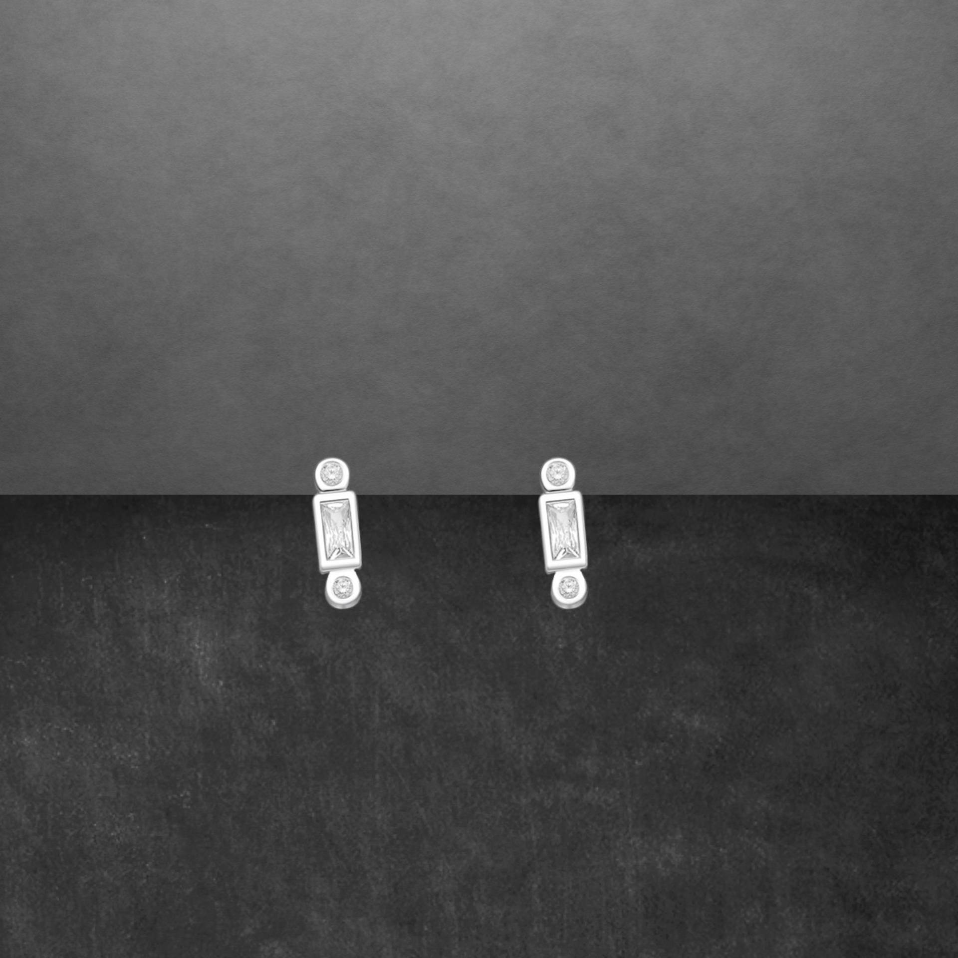 Ohrstecker Aus 925 Sterling Silber Mit Zirkonia, 10 X 3 Mm von ShivasSilver