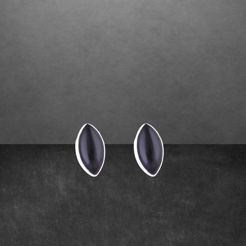 Ohrstecker Aus 925 Sterlingsilber, Schwarzer Onyx Cabochon, 10 X 5 Mm, Modernes Design Ohrstecker Aus 925 Sterlingsilber, Schwarzer Onyx Cabochon, 10 X 5 Mm, Modernes Design von ShivasSilver