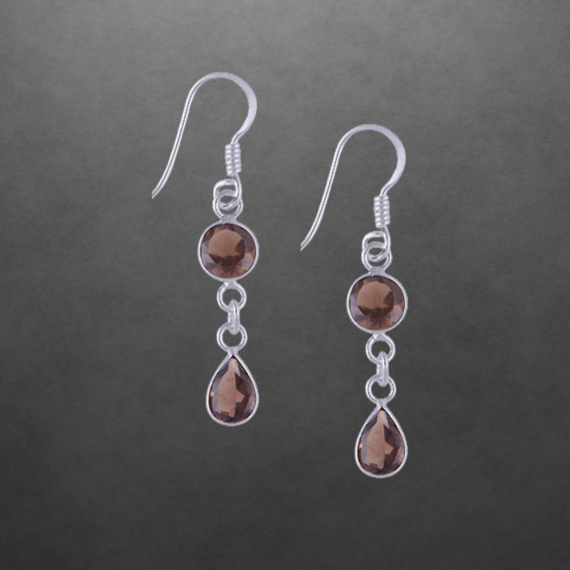 Rauchquarz Kleine Ohrringe 925 Sterling Silber Neu Geschenk Für Freundin Frauen, Mädchen, Weihnachtsgeschenk von ShivasSilver